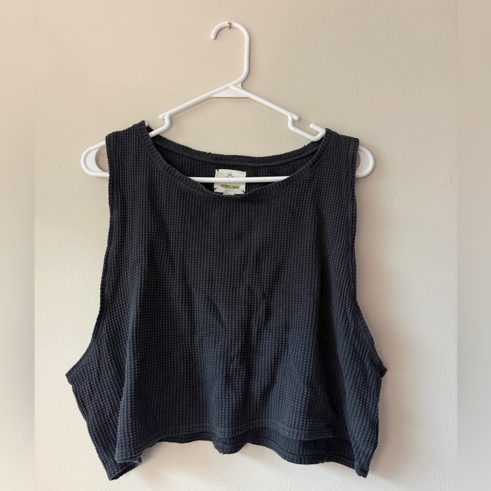 Aerie Waffle Knit Crop Top Bundle Sz L